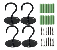 4 Pièces Heavy Duty Iron Metal Wall Mount Pendant Ceiling Hanging Lantern Plant Bracket Hangers Hooks