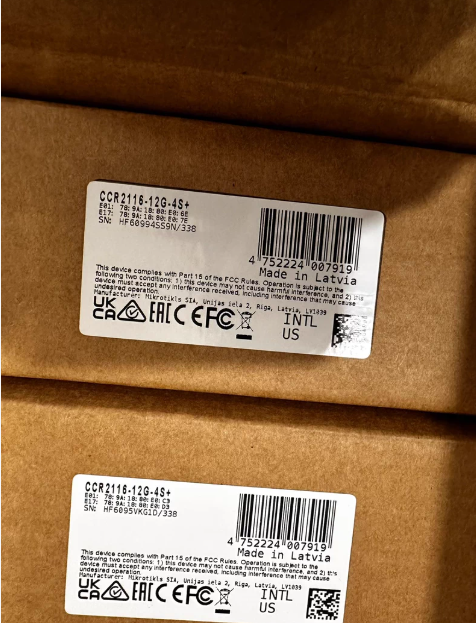 Mikrotik CCR2116-12G-4S+ RouterOS 7 Enterprise Level 16-Core 12GE 410G SFP+ Router