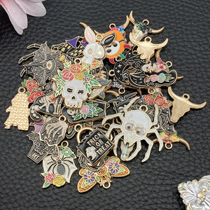 Transfrontalier Halloween fantôme chauve-souris goutte huile bijoux accessoires bricolage boucles d'oreilles collier porte-clés pendentif - Product Image 3
