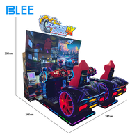 Simulateur de course à pièces BLEE, quatre écrans de 55 pouces, jeu de course d'arcade pour deux joueurs, machines de jeu pour parc d'attractions