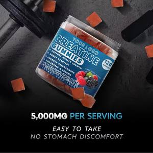 Gomitas de Creatina Monohidrato con Sabor a Frutas, Fórmula Micronizada, Suplemento de Recuperación Post-Entrenamiento para el Crecimiento y la Fuerza Muscular - Product Image 3