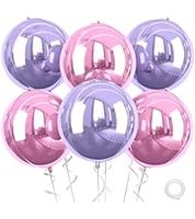 Ballons ronds métallisés 4D rose et blanc, 6 pièces, pour décorations de mariage, anniversaire, fête prénatale