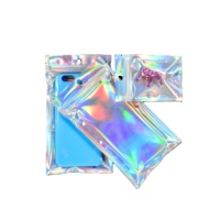 Sac refermable holographique en Mylar plastique CPP imprimé par gravure, avec fermeture éclair, pour boucles d'oreilles - Vente chaude, stock d'usine, vente en gros