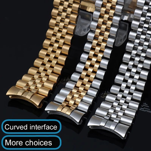 Correa de reloj de acero inoxidable sólido de 20mm con pulsera de reloj con hebilla plegable para bandas de extremo curvo Rx <span class=keywords><strong>DAYTONA</strong></span> GMT - Product Image 6