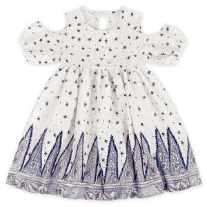 Vêtements pour bébé fille à manches courtes avec personnalisation d'impression numérique, robe d'été florale à épaules dénudées - Product Image 2