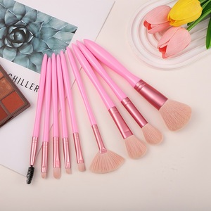 Juego de 9 brochas de maquillaje súper suaves, brocha para polvos sueltos, brocha para colorete, brocha para sombra de ojos, herramientas de belleza para principiantes, mango Canton Tower - Product Image 3