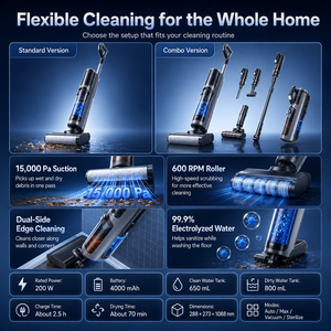 Bestday Cordless Wet Dry Vacuum Cleaner Smart Floor Washer Vacuum <strong>Mop</strong> for Hard Floor Home <strong>Cleaning</strong> Electric <strong>Mop</strong> - Product Image 2