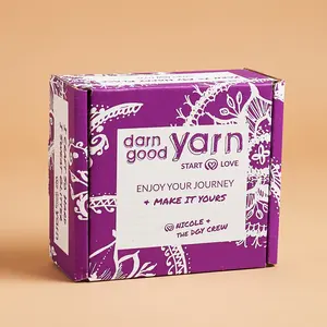 Petite boîte d'expédition de commerce électronique de couleur naturelle violette bon marché, Logo personnalisé, emballage en papier imprimé, boîte postale Kraft Eco Cartons