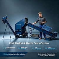 Universele afvalplastic-vermaalmachine, plastic krat- en fruitmandenvermaler voor plasticrecyclingbedrijven