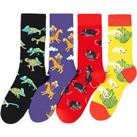 Chaussettes personnalisées avec logo coloré et original, taille unique pour hommes et femmes, en coton tissé et tricoté avec un design amusant de dessin animé et d'anime par sublimation