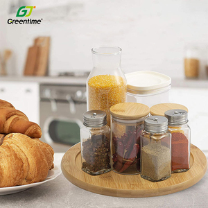 Multi-Function Wooden Round Spice <strong>Holder</strong> Make up Storage Rack <strong>Handy</strong> Bamboo Kitchen Rotating Spice Rack - Product Image 6
