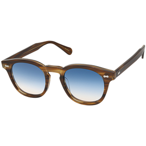 Montura de acetato para hombre y mujer, gafas de sol polarizadas antiultravioleta con remache redondo de concha de tortuga, gafas de sol degradadas de Color caramelo - Product Image 1