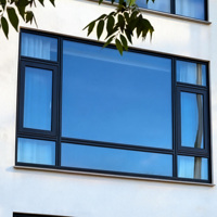 Ventanas Corredizas de Alta Calidad Estilo Americano y Francés con Diseño de Rejilla, Hechas de Aleación de Aluminio