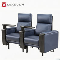 Siège de cinéma VIP en cuir véritable LEADCOM LS-821SP Premium Glider avec porte-gobelet intégré et plateau pivotant rotatif