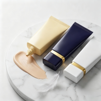 Tube cosmétique ovale en plastique brillant recyclable de luxe de 100 ml et 150 ml pour la crème solaire, l'emballage des soins de la peau, le fond de teint BB, la lotion, la crème