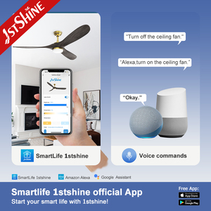 1stshine Led ventilatore da <span class=keywords><strong>soffitto</strong></span> 110-240V soggiorno potente alto flusso d'aria pale in legno ventilatore da <span class=keywords><strong>soffitto</strong></span> <span class=keywords><strong>con</strong></span> luce a LED - Product Image 6