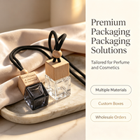 Diffuseur d'huiles essentielles en verre transparent dégradé bleu-noir de 5 ml avec bouchon en bois, flacon de parfum rechargeable à suspendre dans la voiture