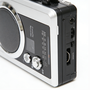 Enregistreur de cassettes portable, radio FM AM, haut-parleur intégré, prise casque, gris argenté, utilisation à domicile et en extérieur - Product Image 6