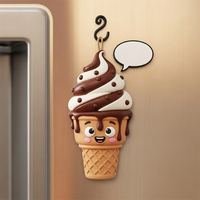 XJY Creative réfrigérateur autocollant crème glacée chocolat ornements message 3D stéréoscopique en plastique souple autocollants magnétiques
