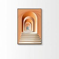 Peinture murale abstraite en porcelaine de cristal haut de gamme, lignes courbes, lumineuse, décoration de luxe pour la maison, idéale pour les couloirs.