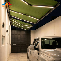Auvent rétractable motorisé à cassette intégrale en métal pour terrasse, porche, imperméable, beige, protection solaire extérieure, abri pour voitures
