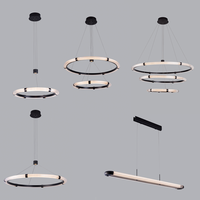 Suspension linéaire en acrylique et aluminium, luminaire LED noir, hauteur réglable, moderne, pour salon, villa, lustre en cristal