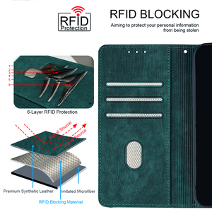 Étui de téléphone magnétique classique avec fentes pour cartes RFID et béquille pour Honor Magic 8 Pro 8 7 6 Lite 5 X9A X8B X7B Coque de protection - Product Image 6