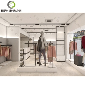 Customized Clothing Store Design Floor Standing Clothing Display Racks Women's Clothing Store Furniture - Product Image 1