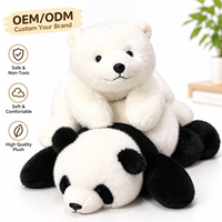 Ensemble de jouets en peluche OEM Panda couché et Ours polaire, animaux en peluche doux et moelleux, décoration d'intérieur, cadeau pour enfants, poupée
