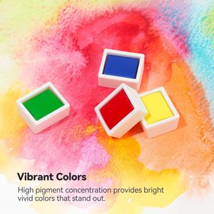 XinyiArt 24 Couleurs Premium Solide <span class=keywords><strong>Aquarelle</strong></span> Peinture Demi-Casseroles <span class=keywords><strong>Portable</strong></span> Voyage <span class=keywords><strong>Aquarelle</strong></span> Art Pigment <span class=keywords><strong>Kit</strong></span> avec Brosse pour Artistes - Product Image 2