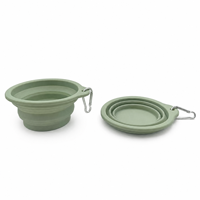 Senny Sage - Tazón de Agua Plegable para Mascotas, Color Verde, 14 cm x 13 cm, Tazón Plegable de Silicona para Perros, 1.5 cm de Grosor, 70 g, Venta al por Mayor de Fábrica
