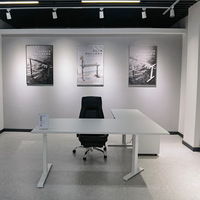 Bureau de direction moderne grand bureau d'ordinateur d'angle en forme de L