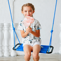 Siège de balançoire longue portée Ropecube Factory, balançoire à plateau pour enfants à haute capacité de charge pour jardin, aire de jeux, maison, intérieur et extérieur, équipement sûr