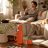 Tasse à maté en acier inoxydable à double paroi isolée, portable, personnalisable, pour l'aventure en randonnée