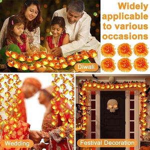 Guirnalda de Caléndulas de Halloween con Luces de Hadas, Funciona con Pilas, 20 Luces LED de Flores Artificiales de Caléndula para el Día de Muertos - Product Image 4