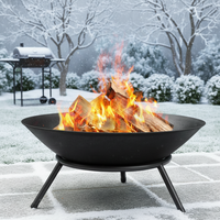 Brasero d'extérieur rond sans installation pour terrasse et jardin, foyer à bois pour chauffage, feux de camp et événements