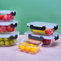 Lot de boîtes de conservation alimentaire en verre, carrées, rondes et rectangulaires, compatibles réfrigérateur et micro-ondes, pour cuisine domestique, vente en gros