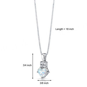Collier pendentif en argent sterling 925 en forme de cœur avec opale blanche, collier en argent, bijoux, pierre de naissance d'octobre - Product Image 3