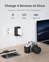 Produit tendance Adaptateur de voyage universel Tout-en-un Prise de voyage Convertisseur de prise multi USB C Ports Chargeur de voyage rapide