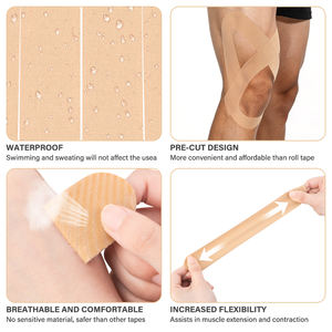 Bande de soutien élastique prédécoupée et respirante pour le genou, idéale pour le soutien du tendon rotulien lors de l'entraînement sportif - Product Image 5