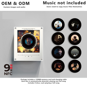 Disque rotatif personnalisé en acrylique avec capteur NFC, aimant de réfrigérateur, veilleuse, enregistreur vinyle avec disques remplaçables - Product Image 2