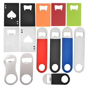 Custom Credit Silver Stainless Steel Sublimation Card Style Poker Wallet Bar Metal Business Beer Blank Bottle Opener