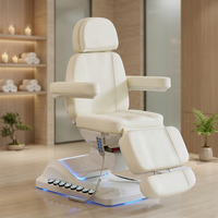 Table de soin électrique de luxe moderne à 3 moteurs, pliable et réglable, pour spa, soins du visage, massage, avec commande au pied, pour salon de beauté