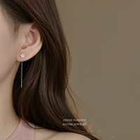 Funkelnde Diamant-Ohrringe im Ahornblatt- und Blumenstil mit Zirkonia besetzt, S925 Sterlingsilber Ohrhaken YB-XY-1123