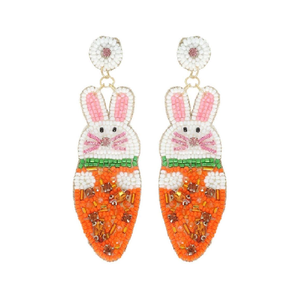 Pendientes de moda Vintage indio conejo zanahoria letra Hop chapado en oro circón con cuentas regalo de fiesta de boda hecho cobre latón - Product Image 1