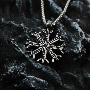 Collar de Hombre de Acero Inoxidable con Colgante de Copo de Nieve Nórdico, Diseño Geométrico, Joyería para Regalo - Product Image 3