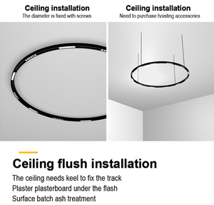 Yeni tasarım Dc48V ark yuvarlak esnek floş yüzey ticari manyetik tavan şerit parça raylı sistem komple Led parça ışıkları - Product Image 3