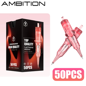 Cartouches d'aiguilles de tatouage Ambition Pink Mixed 50 pièces/boîte, fournitures RL RM pour machine à tatouer, maquillage permanent, taille 0,3 mm/0,35 mm - Product Image 1