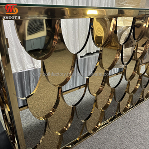 LEDA Wedding Banquet Hall Birthday Party Decor New Arrival Mirror Glass Tabletop <b>Gold</b> Metal Hotel Dinner <b>Table</b> - Product Image 4
