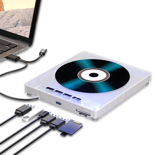 7-1 Multifunctional External Optical Drive Mobile Computer USB CD Disc Player Button Control No Display Home Use